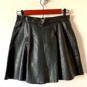 AEO Faux Leather Fit n Flare Skirt